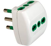 FANTON 82180 Adaptador triple enchufe grande 16A italiano y 3 tomas bipaso 2p+T 16A compacto enchufe triple vertical SYSTEM