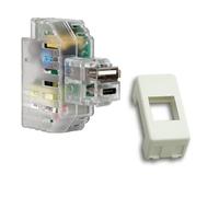 FANTON 82893-37 Kit de Fuente de alimentación USB A+C 2,4 A Conector Keystone empotrable con Adaptador combinable con Placas y Soportes Gewiss System