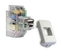 FANTON 82893-39 Kit de Fuente de alimentación USB A+C 2,4A Conector Keystone Empotrado Completo con Adaptador Combinado con Placas y Soportes VIMAR Plana