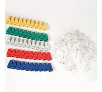 FANTON 99920-B50 kit compuesto por 50 enchufes RJ45 UTP cat. 5E + 50 tapones de colores mezclados (gris, verde, rojo, amarillo, azul)