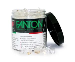 Fanton FME23720B - Kit de 50 conectores RJ45 UTP Cat.5e+10 tapones