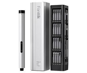 Fanttik Mini destornillador eléctrico, juego de destornilladores de precisión con 50 puntas de precisión magnéticas, par de 2 engranajes, sin cable, para cámara de teléfono, reloj portátil