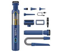 Fanttik Slim V8 Apex Aspirador de Mano inalámbrico para Coche, Alta Potencia de succión 19000 Pa,Carga rápida USB-C en 2,5 Horas, 4 en 1 Aspirador y soplador de Aire y Bomba (Azul)