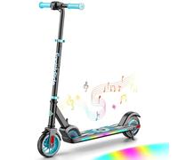 FanttikRide C9 Apex Patinete Electrico para Niños de 1,2m a 1,6m, Altavoz Bluetooth, Luces Arcoíris, 8/13/16 km/h, Alcance de 8 km, Altura Ajustable, Plegable, para Niños hasta 60 kg, Azul