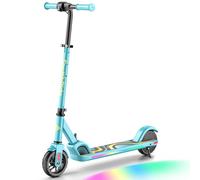 FanttikRide C9 Pro Patinete Eléctrico Niño 1,2-1,6 m, Luces Arcoíris, Velocidades 8/13/16 km/h, Alcance 8 km, Pantalla LED, Altura Ajustable, Plegable, Máxima de Carga 60 kg, Azul