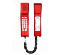 Fanvil - Teléfono de hotel, 2 líneas SIp, teclas de dial 10SIP, 1 llave programable, POE, funda roja