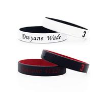 FANwenfeng Estrella de Baloncesto Firma Color Doble abanicos muñequeras Deporte Absorbe Sudor Pulsera de Silicona 4 Piezas