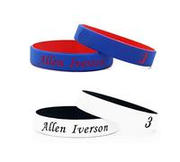 FANwenfeng Estrella de Baloncesto Firma Color Doble abanicos muñequeras Deporte Absorbe Sudor Pulsera de Silicona 4 Piezas