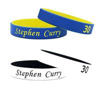 FANwenfeng Estrella de Baloncesto Firma Color Doble abanicos muñequeras Deporte Absorbe Sudor Pulsera de Silicona 4 Piezas