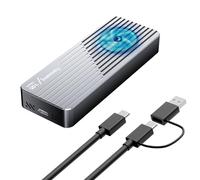 fanxiang Carcasa SSD con ventilador M2 NVMe/SATA Carcasa Disco Duro,M2 PCIE NVMe 2230/2242/2280,USB3.2 Gen2 10Gbp 4TB M key/B+M key M.2 NGFF/SATA,Compatible con TV/PS5/PS4(PRO)/Xbox/Mac/OTG Phone-MD85