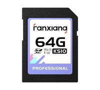 fanxiang Tarjeta SD Card Tarjeta SD 64GB Tarjeta de Memoria Memory Card, UHS-I U3/V30/A2 Lectura/Escritura 95/45(MB/s) Compatible con Cámara Sony Canon Nikon 4K Cámara Pro Serie -KS10
