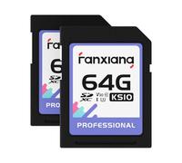 fanxiang Tarjeta SD Card Tarjeta SD 64GBx2 Tarjeta de Memoria Memory Card, UHS-I U3/V30/A2 Lectura/Escritura 95/45(MB/s) Compatible con Cámara Sony Canon Nikon 4K Cámara Pro Serie -KS10