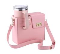 Fanxinzttc Bolsa Crossbody para Botella de Agua Stanley Cup, Porta Botella de Agua Multifuncional con Correa de Hombro Ajustable, Bolsa Portátil para Botella de Agua para Exteriores (Rosa)