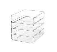 FANXIYQ Organizador de bandeja de papel acrílico de 4 niveles | Organizador de escritorio apilable transparente para documentos, cartas, papel A4 | Organización moderna de oficina/aula/hogar