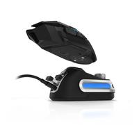 Fanxoo G-Power Base de carga para ratón Logitech G502 G502X Plus GPW G903 G703 inalámbrico con luz RGB y control de volumen para ordenador (no incluye ratón) (Negro)