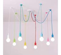 FanXus Lámpara colgante de araña de techo multicolor vintage E27, lámpara de suspensión, lámpara colgante retro, lámpara colgante de bricolaje con cable ajustable para sala de estar, dormitorio, bar,