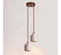 FanXus Lámpara colgante de araña de travertino de 2 luces, lámparas colgantes industriales, luz colgante vintage de madera para cocina, isla, restaurante, iluminación G4 Made in China