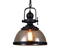 FanXus Retro LED E27 Lámpara colgante Loft Lámpara colgante de metal Hierro Metal Vintage Vidrio Industrial Droplight Cafe Bar Restaurante Araña Negro Made in China