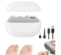 Fanyil - Cortaúñas inteligente Easy Clip para personas mayores, herramienta eléctrica de cuidado de uñas con luz LED, recortador de uñas sin dolor para uñas gruesas, artritis, baja visión (blanco)
