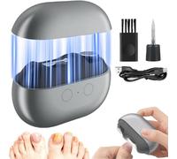 Fanyil - Cortaúñas inteligente Easy Clip para personas mayores, herramienta eléctrica de cuidado de uñas con luz LED, recortador de uñas sin dolor para uñas gruesas, artritis, baja visión (gris)