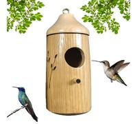 Fanyil Wooden Hummingbird House, Lifweb Hummingbird Feeder, Wooden Hummingbird Feeder for Outside, Humming Bird House for Outside Hanging, Gardening Decoration (C)