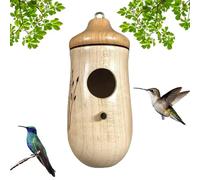 Fanyil Wooden Hummingbird House, Lifweb Hummingbird Feeder, Wooden Hummingbird Feeder for Outside, Humming Bird House for Outside Hanging, Gardening Decoration (A)