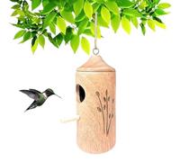 Fanyil Wooden Hummingbird House, Ribili Wooden Hummingbird House, Humming Bird House for Outside Hanging, Gift for Nature Lovers, Gardening Gifts Decoration (B)
