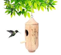 Fanyil Wooden Hummingbird House, Ribili Wooden Hummingbird House, Humming Bird House for Outside Hanging, Gift for Nature Lovers, Gardening Gifts Decoration (A)