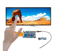 FanyiTek Pantalla táctil LCD ancha IPS de 12.3 pulgadas 1920 x 720 FHD 400nit y placa controladora tipo C Mini HDMI LVDs de 70 pines