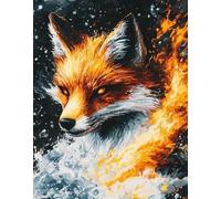 FanZheZhe Juego De Punto De Cruz Preimpreso, 11 Ct, Plantillas De Bordado Para Principiantes Y Adultos, Kit Completo De Bordado Para Arte De Pared, Zorro 11Ct50X70Cm