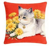 FanZheZhe Kit de cojines de punto de cruz estampados para Gato 11ct45x45cm Manualidades Adultos Decoracion Bordar Kit Principiantes Completo DIY Bordado Creativo Regalo