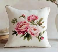 FanZheZhe Kit de punto de cruz estampado con lienzo tapiz impresoestampado floral Bordar Kit Principiantes Completo DIY Bordado Creativo Regalo Cross Stitch Embroidery45x45cm