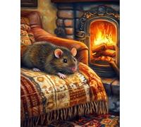 FanZheZhe Kit De Punto De Cruz Impreso De De 11 Quilates,Kits De Bordado Con Instrucciones Kit Para Colgar En La Pared Para Adultos, Decoración De Pared Ratón 11Ct40X50Cm