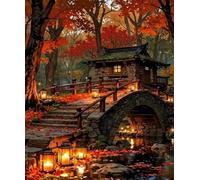 FanZheZhe Kit de punto de cruz impreso,kit de inicio de bordado de 11ct para principiantes para adultos Pueblo Xiaoqiao patrón de bordado impreso 40x50cm