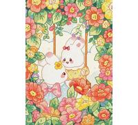 FanZheZhe kit para bordar en punto de cruz con tela kit de adornos de punto de cruz de flores coloridas para adultos principiantes, decoración del hogar Conejo 11ct40x50cm