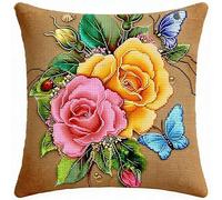 FanZheZhe kit punto de cruz cojín Flor 11ct45x45cm Manualidades Adultos Decoracion Bordar Kit Principiantes Completo DIY Bordado Creativo Regalo