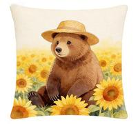 FanZheZhe kit punto de cruz cojín Oso 11ct45x45cm Manualidades Adultos Decoracion Bordar Kit Principiantes Completo DIY Bordado Creativo Regalo