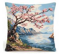 FanZheZhe kit punto de cruz cojín Paisaje 11ct45x45cm Manualidades Adultos Decoracion Bordar Kit Principiantes Completo DIY Bordado Creativo Regalo
