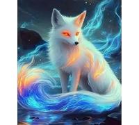 FanZheZhe Kit punto de cruz tela impresa Patrón de zorro Embroidery Bordado Completo Esquemas para Principiantes Patrones Contado 40x50cm