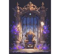 FanZheZhe Kit punto de cruz tela impresa Patrones florales y de sillas Embroidery Bordado Completo Esquemas para Principiantes Patrones Contado 40x50cm