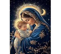 FanZheZhe Kits De Punto De Cruz De, Kits De Punto De Cruz De Para Principiantes Y Avanzados, Kit De Punto De Cruz Para Adultos, Kit De Bordado De Animales El Santo Niño Y La Virgen María 11Ct40X50Cm