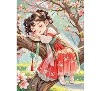 FanZheZhe kits nuevos para bordar en punto de cruz DIY Cross Stitch Kit de Cruz Bordado a Mano Kit de bordado impreso, decoración del hogar Flores de cerezo 11ct40x50cm