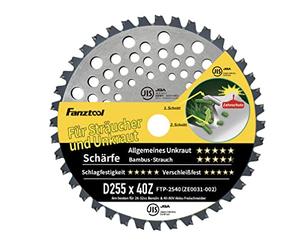 Fanztool Hoja de Sierra para Desbrozadora con Protector de Dientes y Anti-enredos,Cuchilla de Repuesto para Recortadoras de Césped y Desbrozadoras a Batería y Gasolina (40D TB)