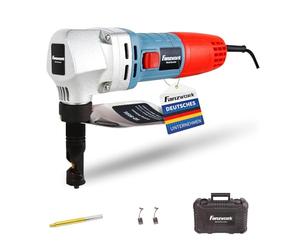 FANZWORK Cortadora de Chapa, Cortadora de Chapa, Nibbler, Tijera Para Chapa, Cortadora de Chapa 600W (con Maletín y 2 x Troqueles)