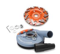 FANZWORK cubierta de aspiración para amoladora angular incl. disco de diamante de 125 mm, Cepillos intercambiables, Compatible en un 99% de forma universal, Anillo adaptador reforzado, Adaptador M14