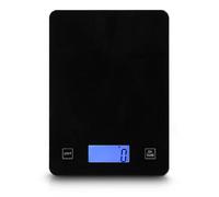 FAOKZE 10 kg Báscula de Cocina,Alimentos Multifuncional con Superficie de Vidrio Templado & Pantalla LED,Función Tara,para Hornear y Cocinar,negro