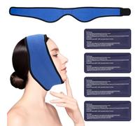 FAOKZE 4 Bolsas de Gel Reutilizable Frío Calor con Banda de Compresión, Hielo en Gel Compresas Multiusos Terapia para Mandíbula, Cara, Cabeza, Barbilla, Cirugía Facial Oral