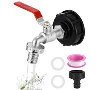 FAOKZE Adaptador de Depósito IBC, IBC grifo de salida de 3/4 de pulgada, IBC accesorios del tanque grifo de salida de aleación de válvula de bola, 1000 L accesorios del tanque de agua grifo de salida
