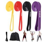 FAOKZE Bandas de Resistencia con 4 Niveles de Resistencia, con Anclaje para Puerta, asa, Bolsa de Transporte, Bandas de Resistencia para Fitness, Estiramiento, Yoga, Entrenamiento de Fuerza, Pilates