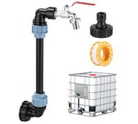 FAOKZE Kit Grifo IBC,Grifo deposito 1000 litros,Conector 3/4 Pulgadas, Material Duradero, Tanques de Recolección de Lluvia, Jardín y Usos Exteriores
